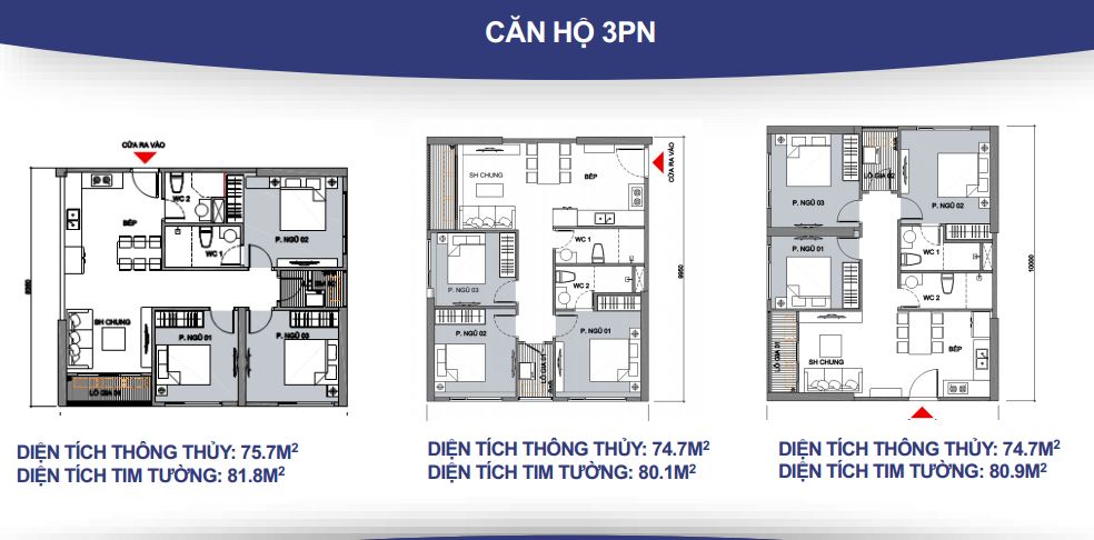 Mẫu thiết kế căn hộ 3 phòng ngủ tại dự án khu đô thị thông minh Vinhomes Smart City 