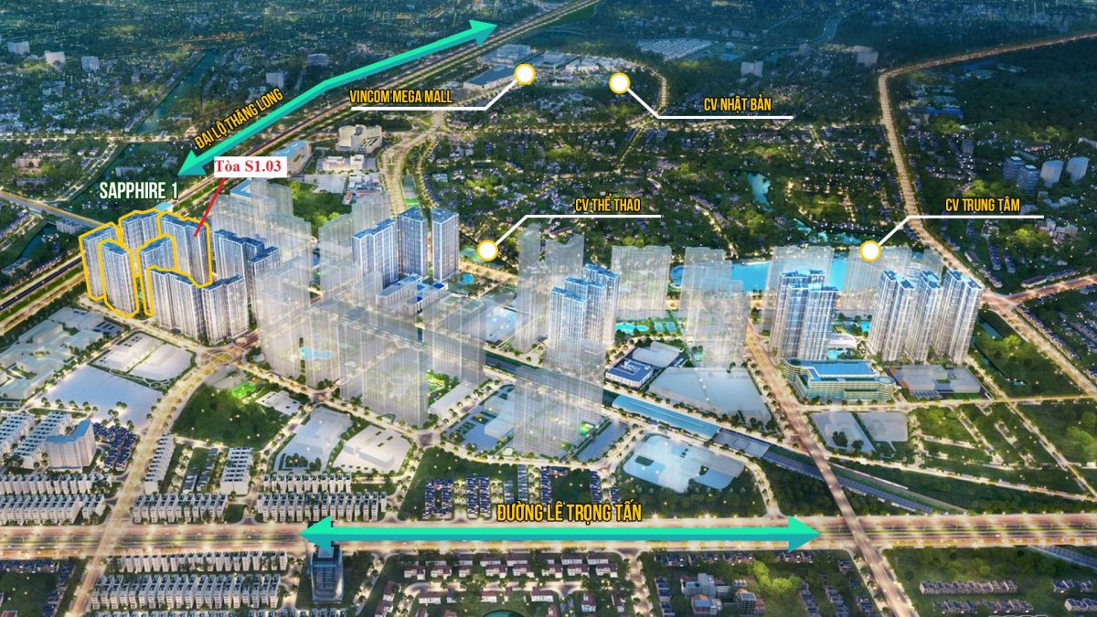 Tòa S1.03 thuộc phân khu Sapphire 1 - Vinhomes Smart City