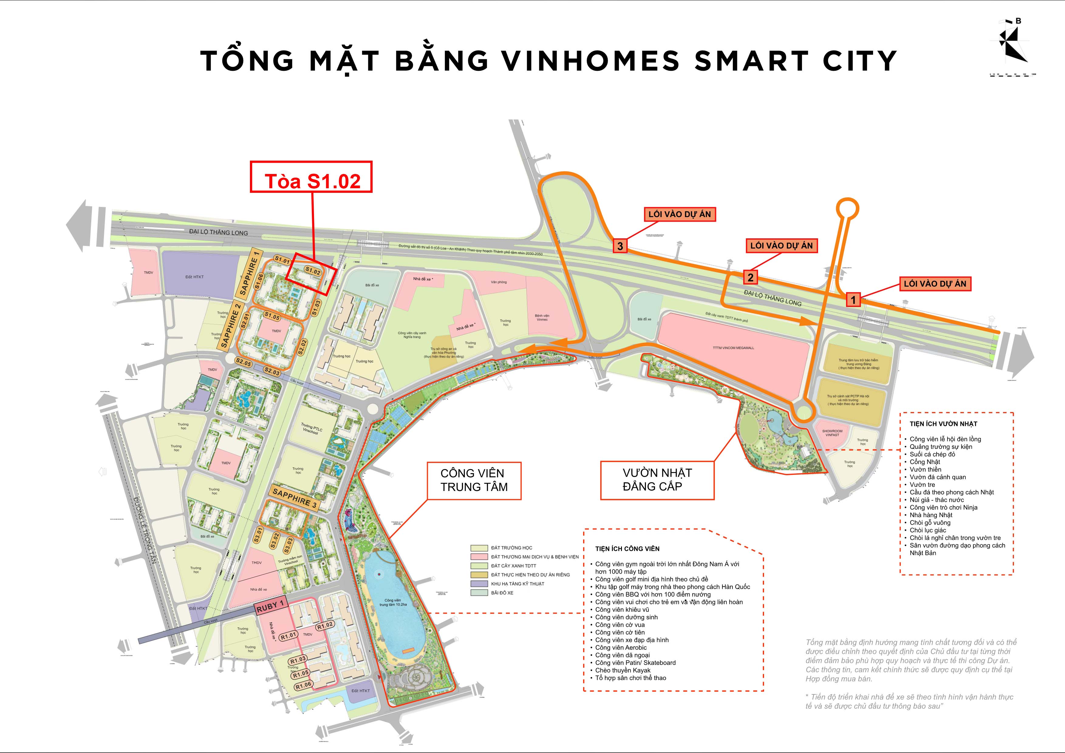 Vị trí tòa S1.02 tại dự án Vinhomes Smart City