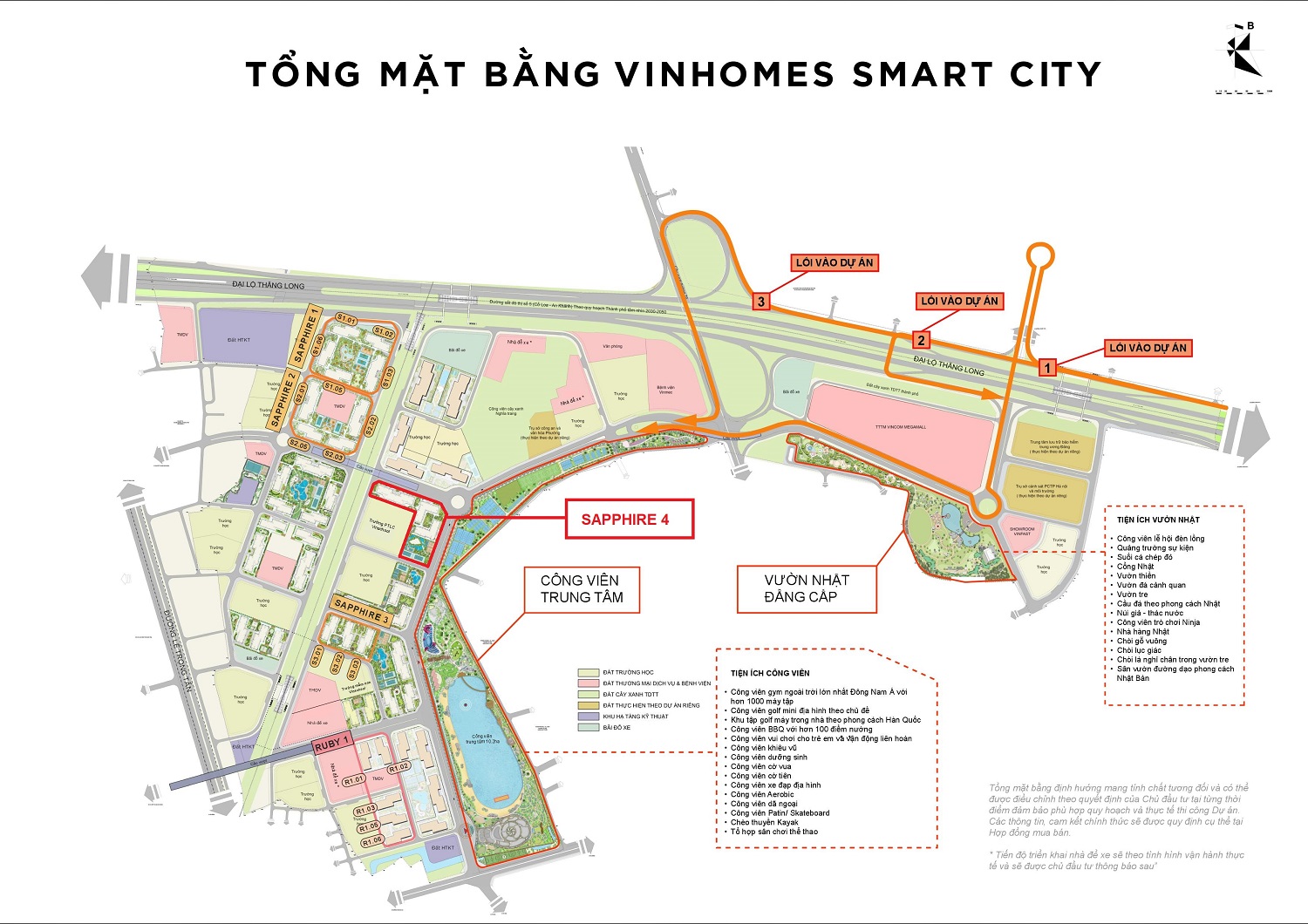 Vị trí phân khu Sapphire 4 trên mặt bằng tổng dự án Vinhomes Smart City