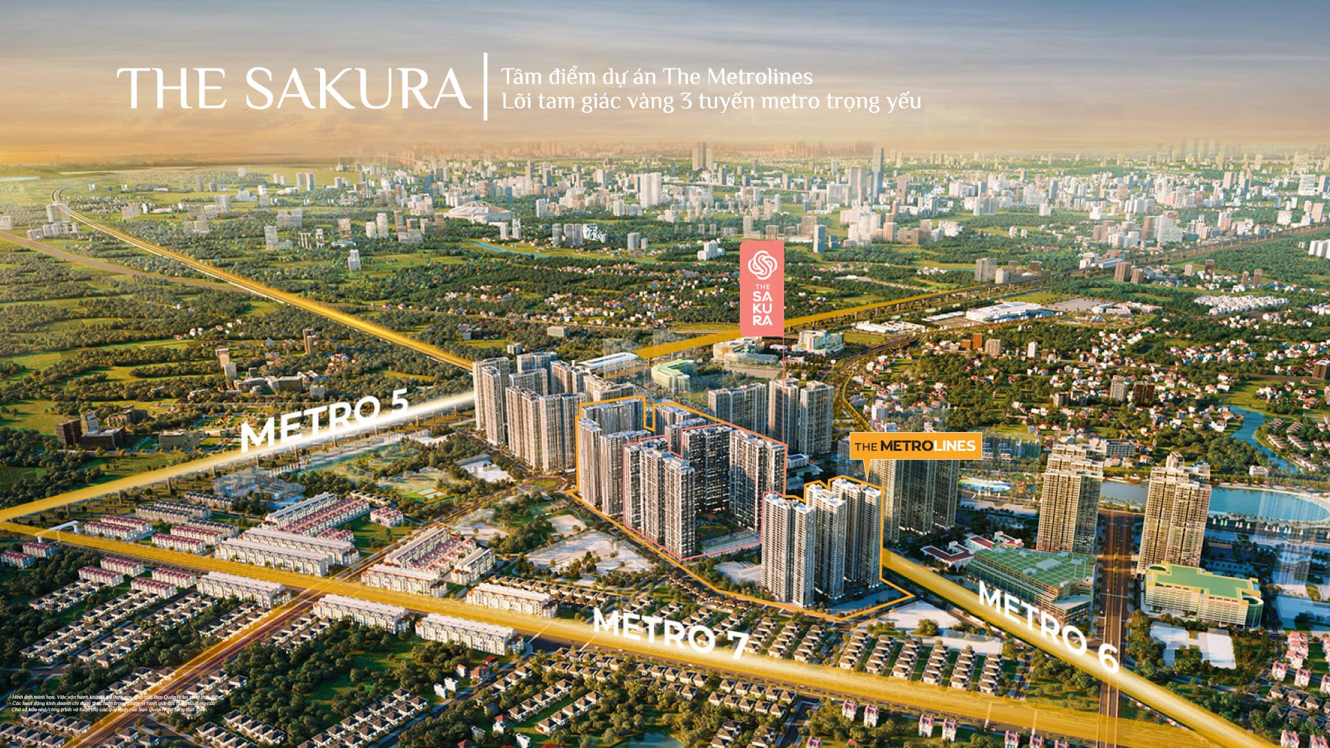 Tòa SA1 - Phân khu The Sakura Vinhomes Smart City Phối cảnh vị trí phân khu Sakura Smart City