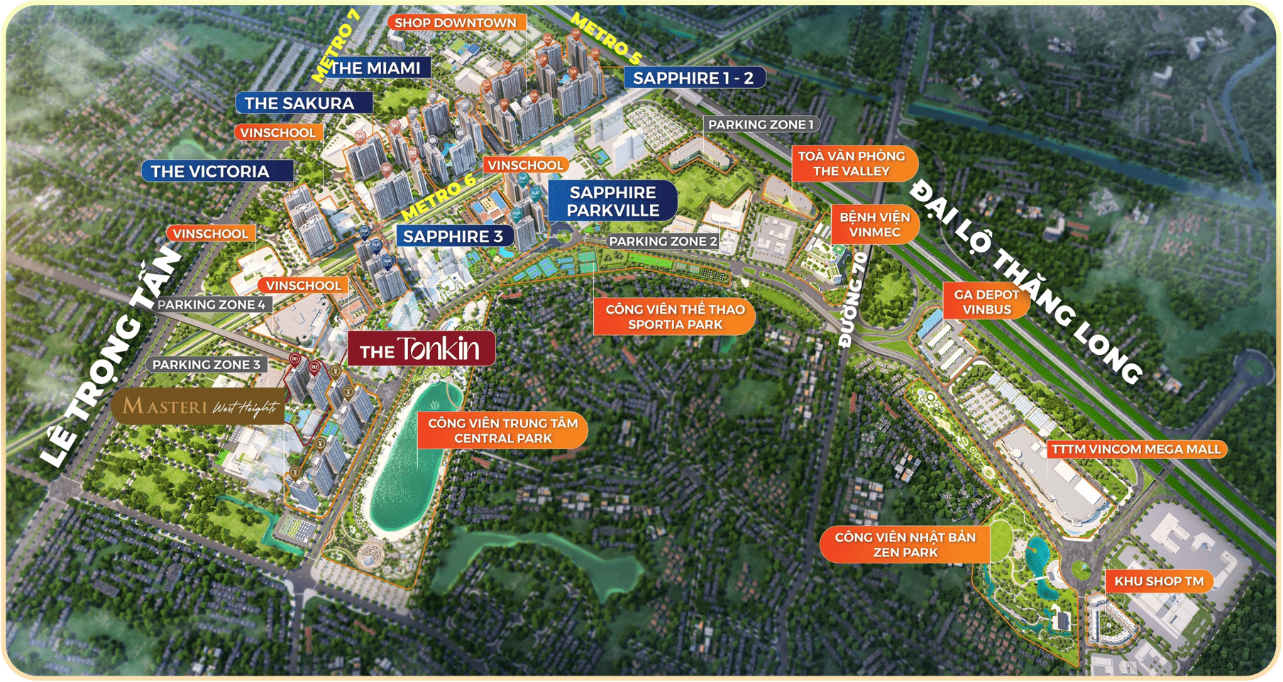 Tổng mặt băng dự án Vinhomes Smart City