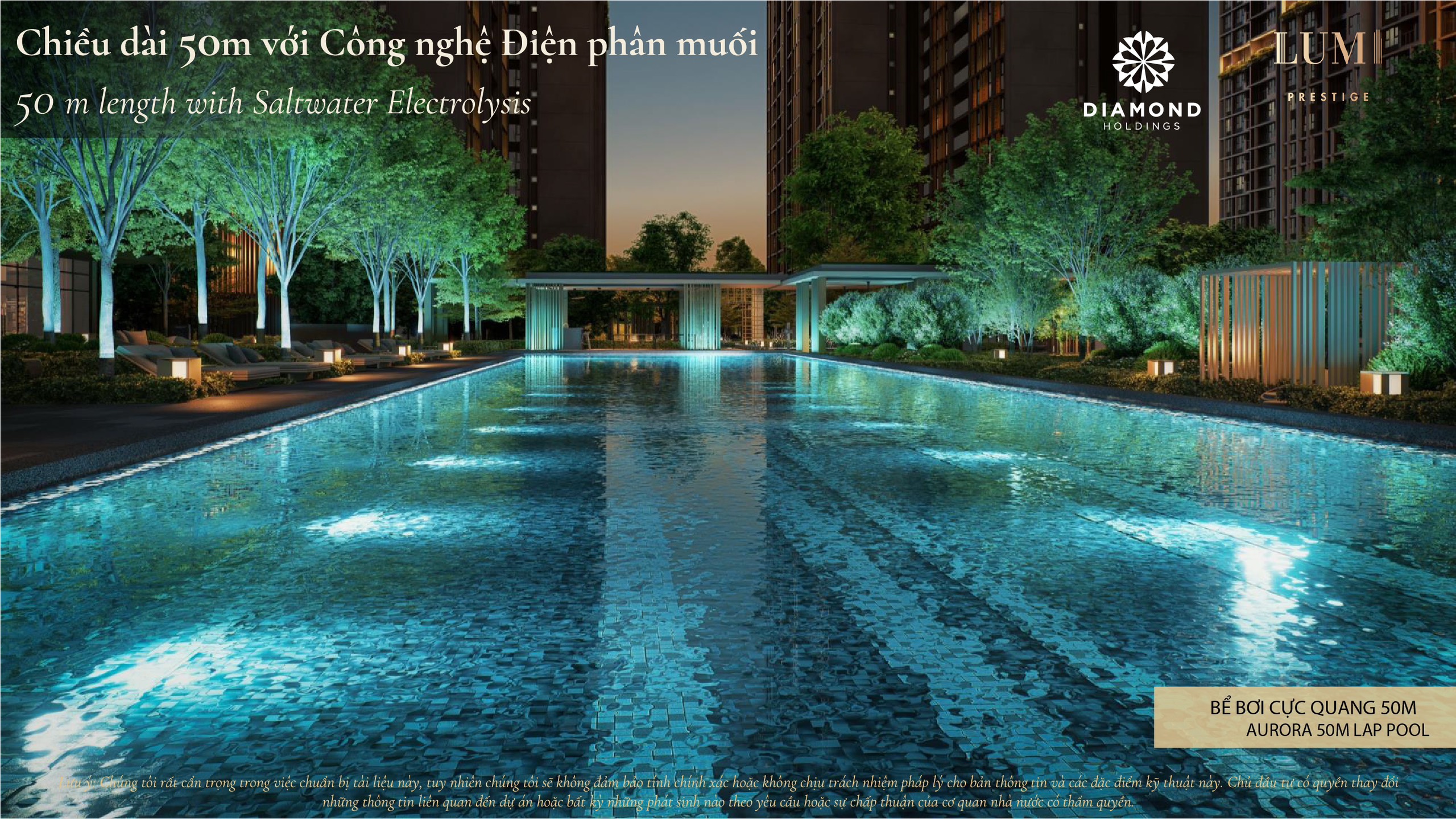 bể bơi cực quang dài 50m Lumi Prestige