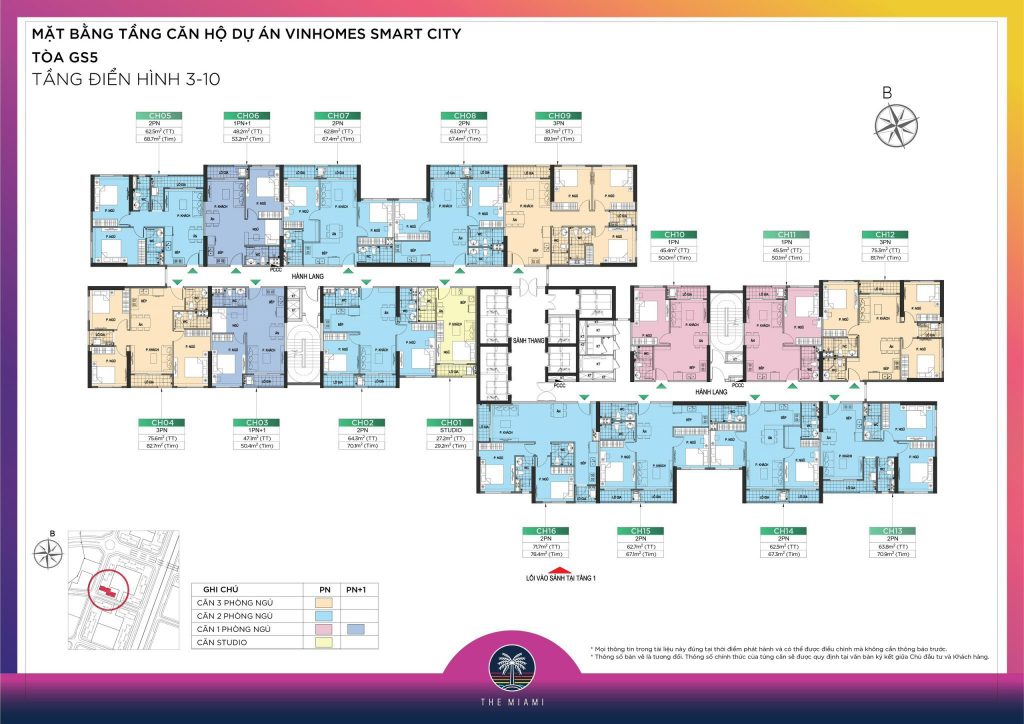 mặt bằng tầng điển hình tòa GS5 The Miami
