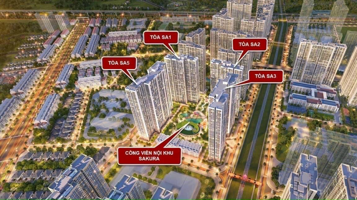 Vị trí tòa SA1 phân khu Sakura Vinhomes Smart City