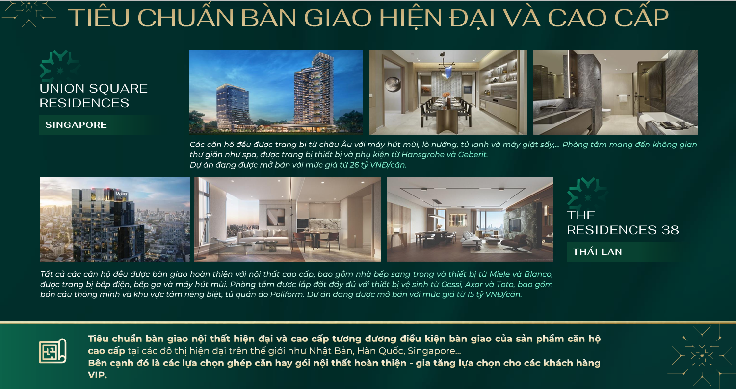 tiêu chuẩn bàn giao hiện đại của the cosmopolitan