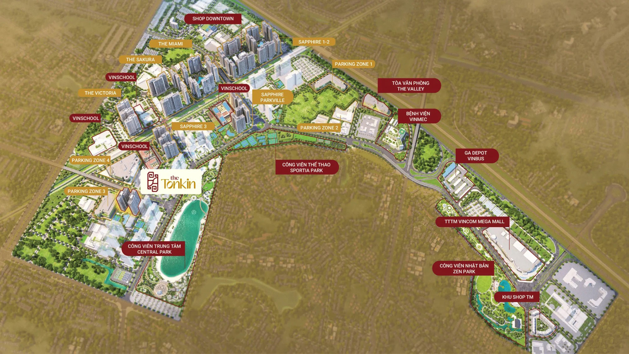 Thông tin chi tiết phân khu The Tonkin - Vinhomes Ruby Smart City Vị trí phân khu The Tonkin Vinhomes Smart City